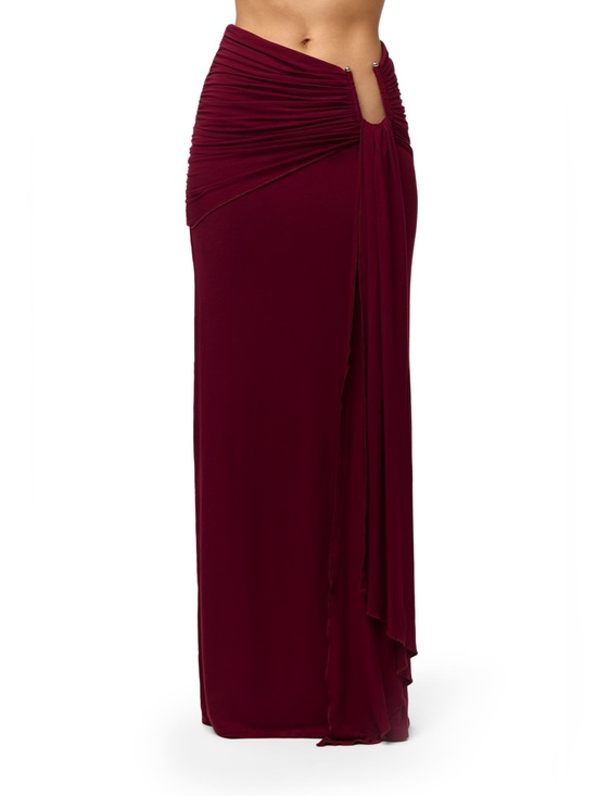 naked wardrobe Dresses & Skirts - Naked Wardrobe U-Wire Ruched Maxi Skirt Sangria